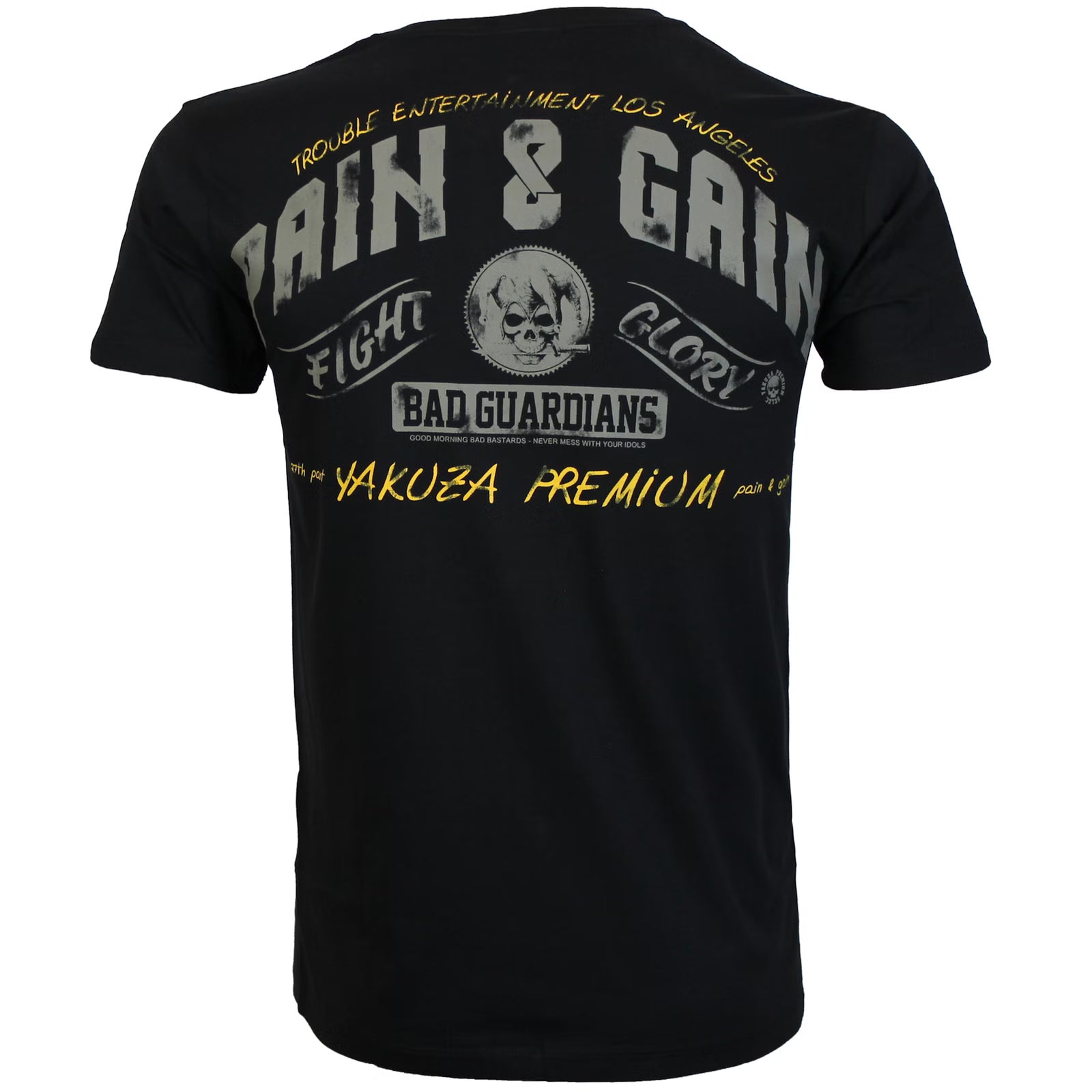 Yakuza Premium 3914 T-Shirt aus 100 % Baumwolle mit großem Brustprint und auffälligem Schriftzug auf dem Rücken