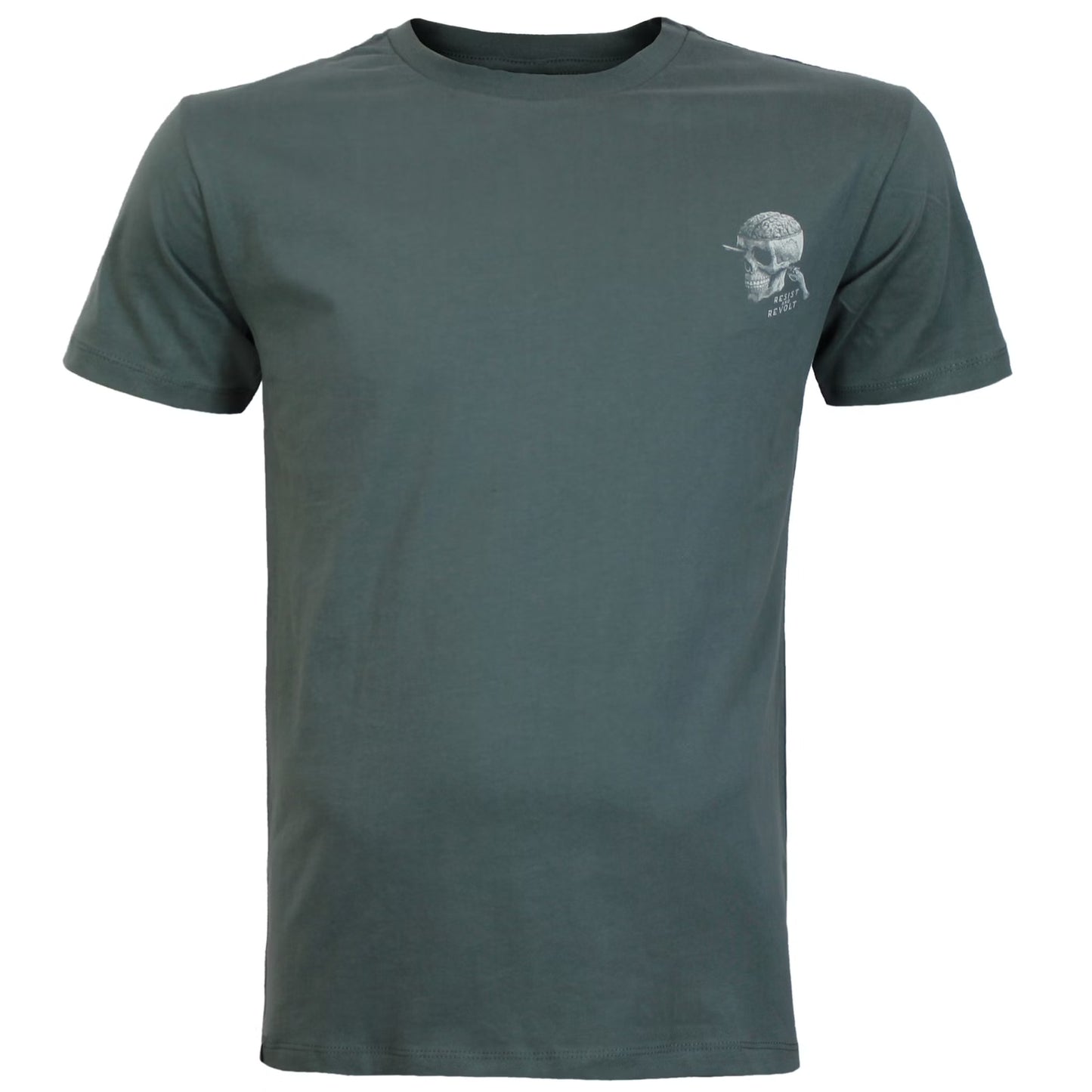 Yakuza Premium T-Shirt Oliv mit Brustprint und grossem Rückenprint