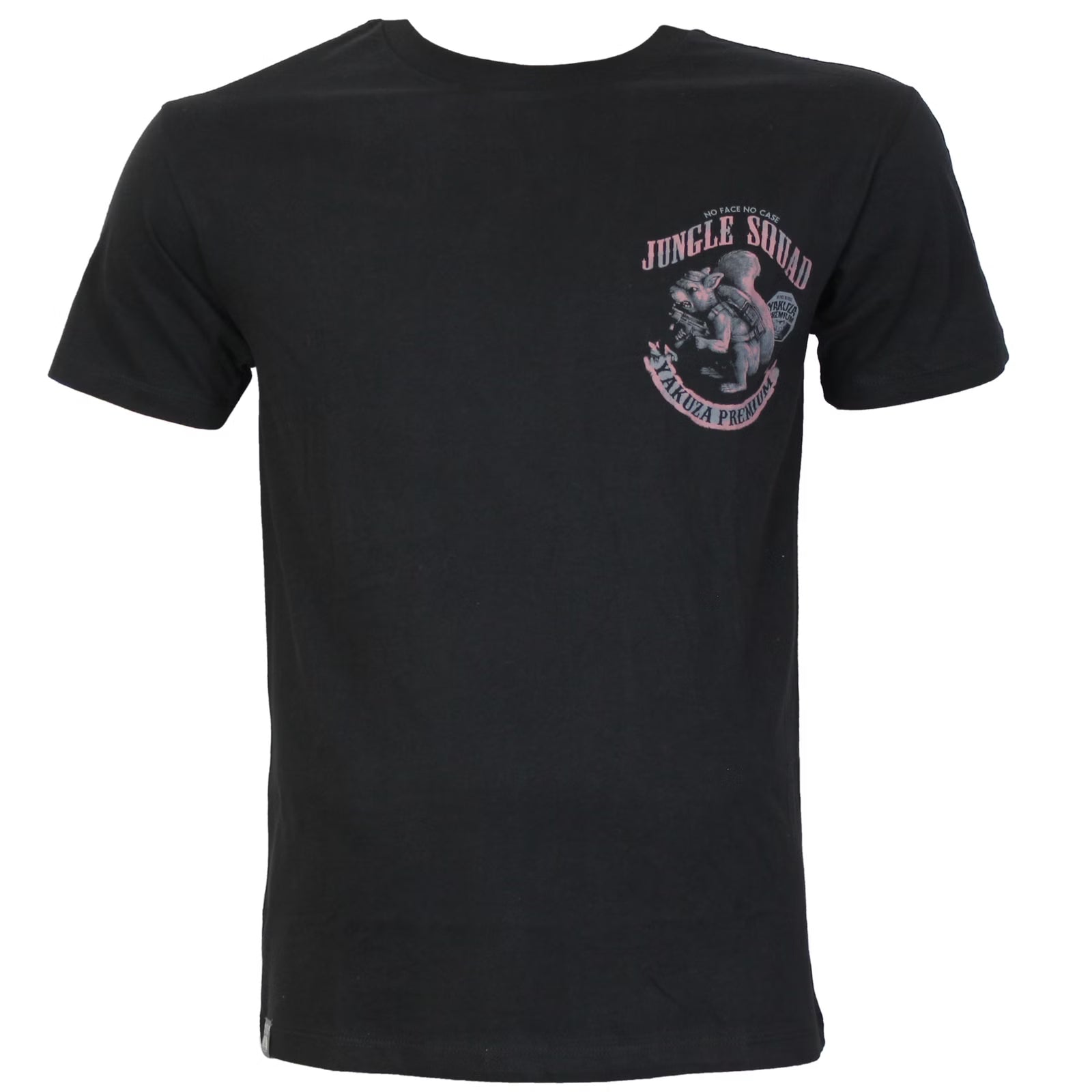 Schwarzes Yakuza Premium T-Shirt mit Brustprint und grossem Rückenprint
