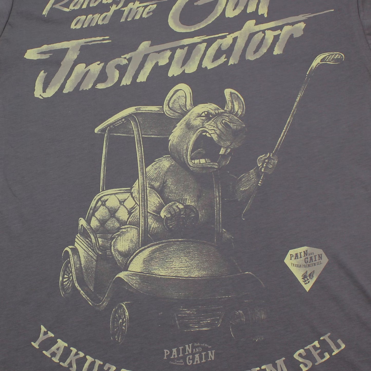 Yakuza Premium T-Shirt in Lila Matt mit grossem, detailreichem Rückenprint und kleinem Frontprint auf der linken Brust.