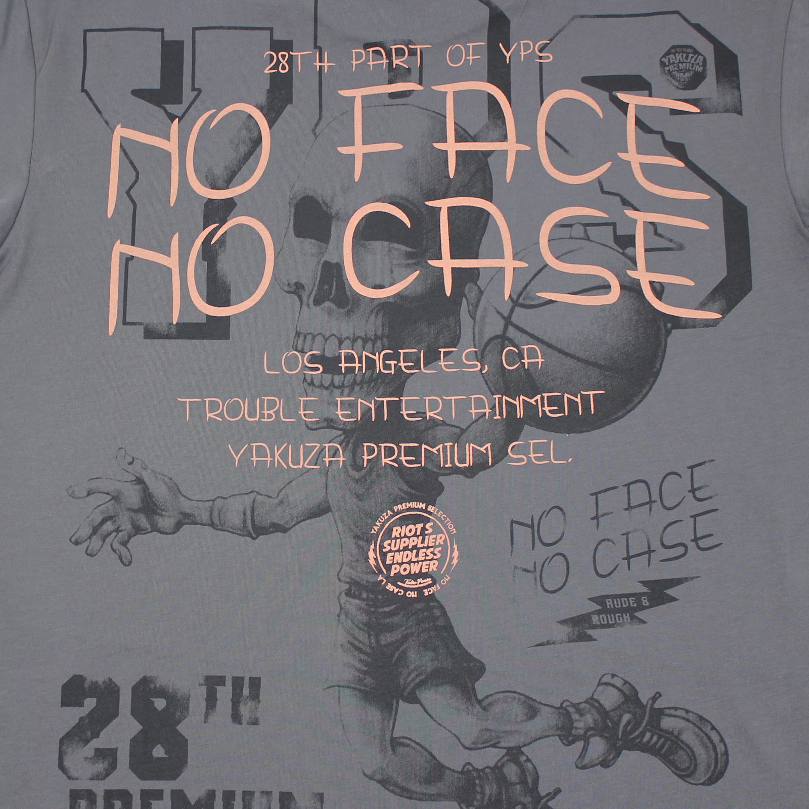 Hochwertige 180g Pima-Baumwolle und verstärkte Nähte beim dunkelgrauen Yakuza Premium T-Shirt.