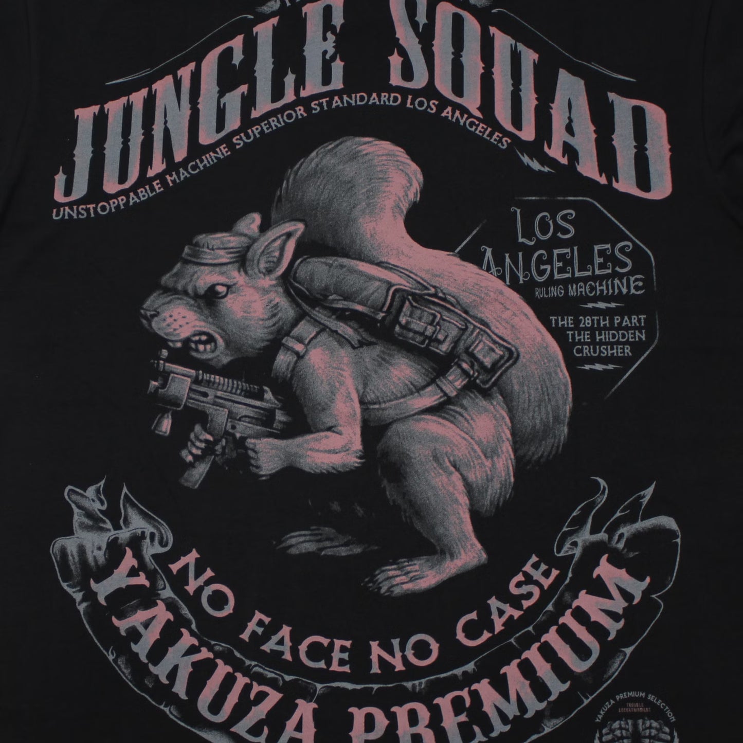 Schwarzes Yakuza Premium T-Shirt mit Brustprint und grossem Rückenprint