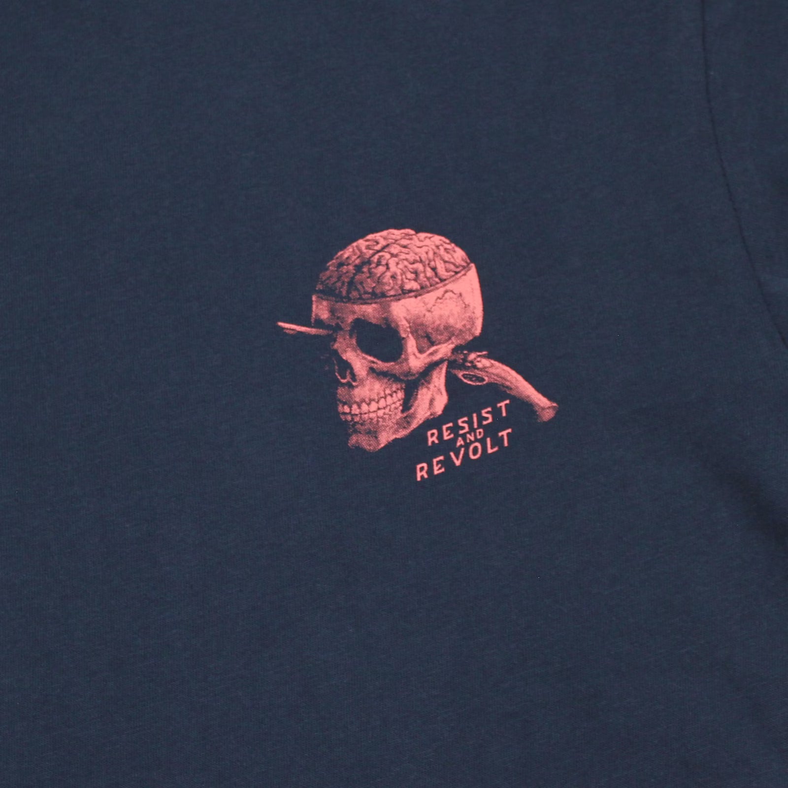 Yakuza Premium T-Shirt Navy mit Brustprint und grossem Rückenprint