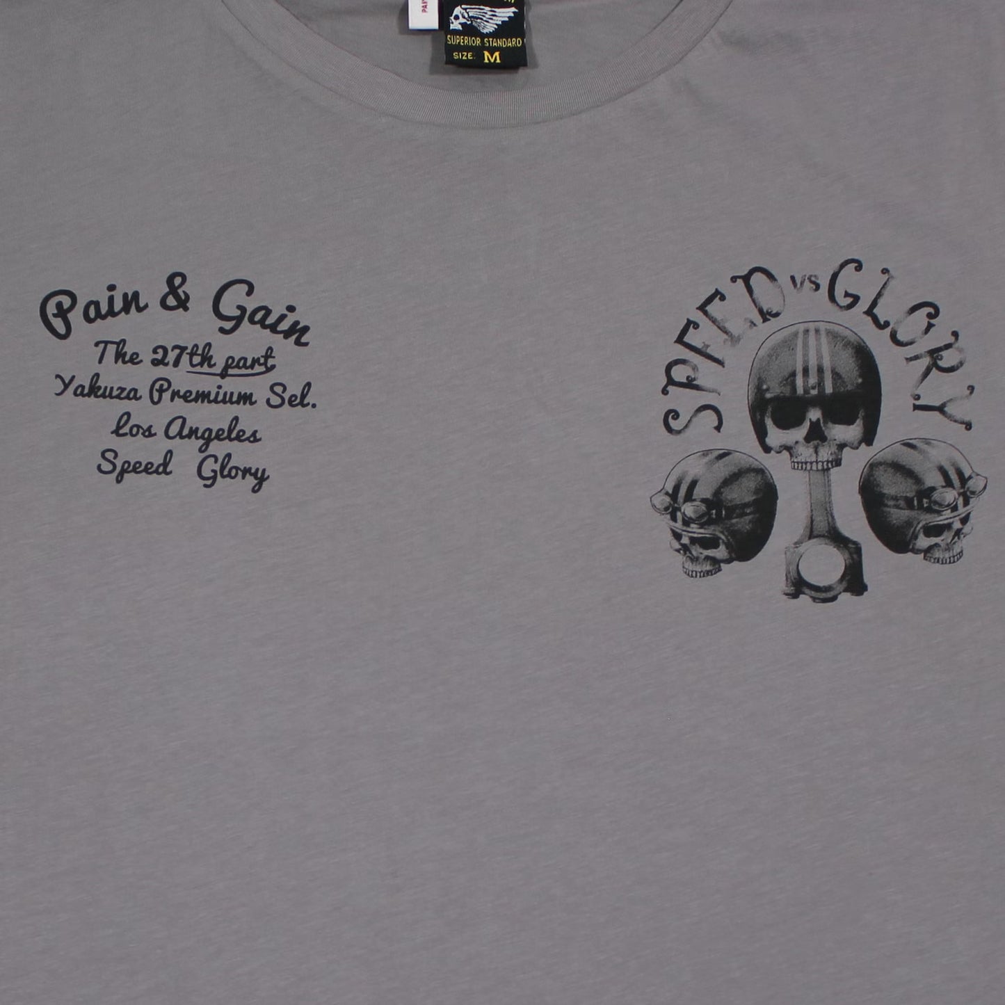 Yakuza Premium T-Shirt in lila matt mit grossem, detailreichem Rückenprint und zwei kleine Logos auf der Brust