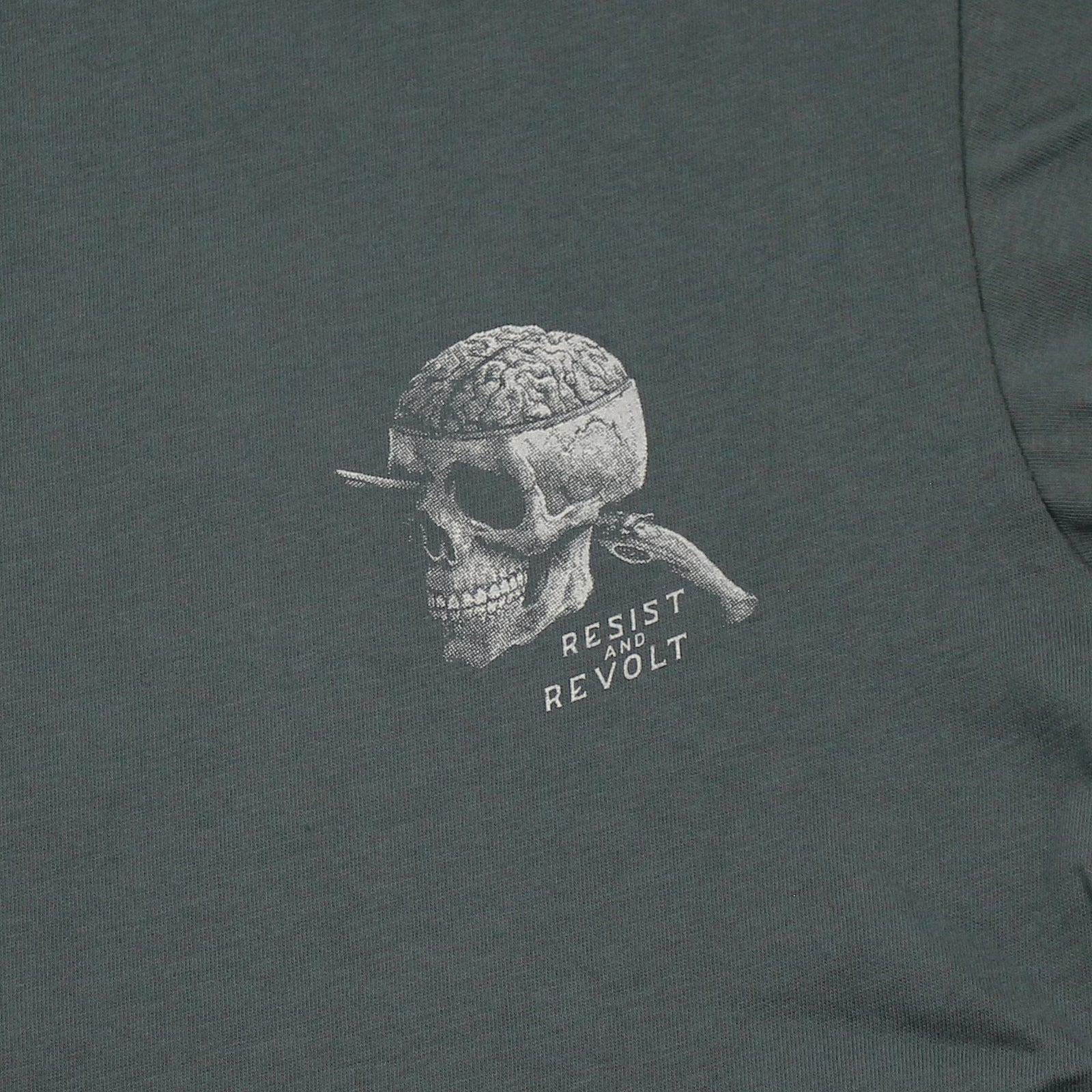 Yakuza Premium T-Shirt Oliv mit Brustprint und grossem Rückenprint
