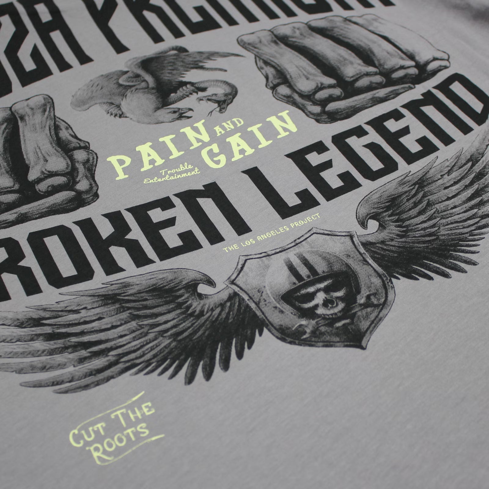 Yakuza Premium T-Shirt in lila matt mit grossem, detailreichem Rückenprint und zwei kleine Logos auf der Brust