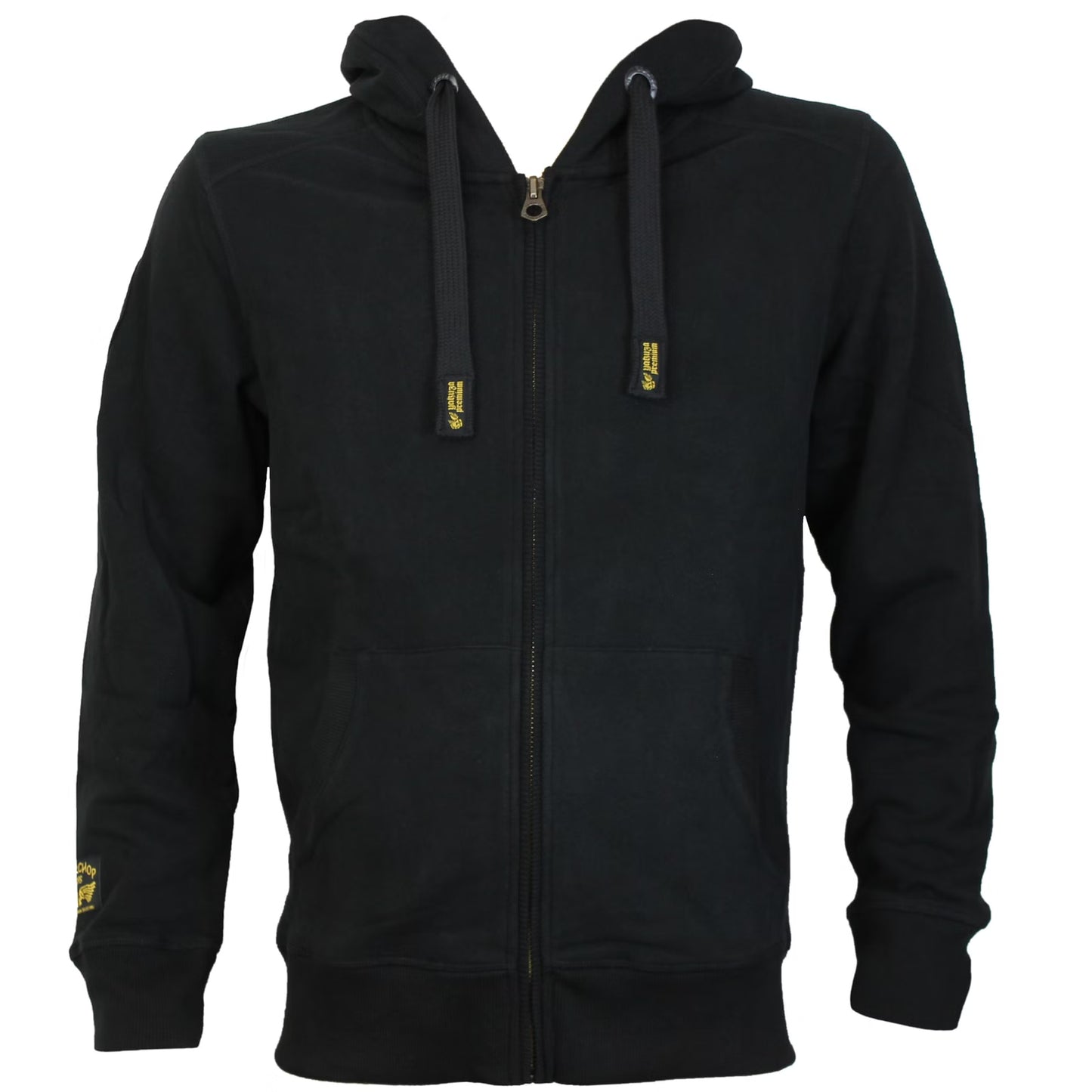 Schwarze Yakuza Premium Sweatjacke mit Kapuze, Reißverschluss und grossem Skull-Druck, limitiert