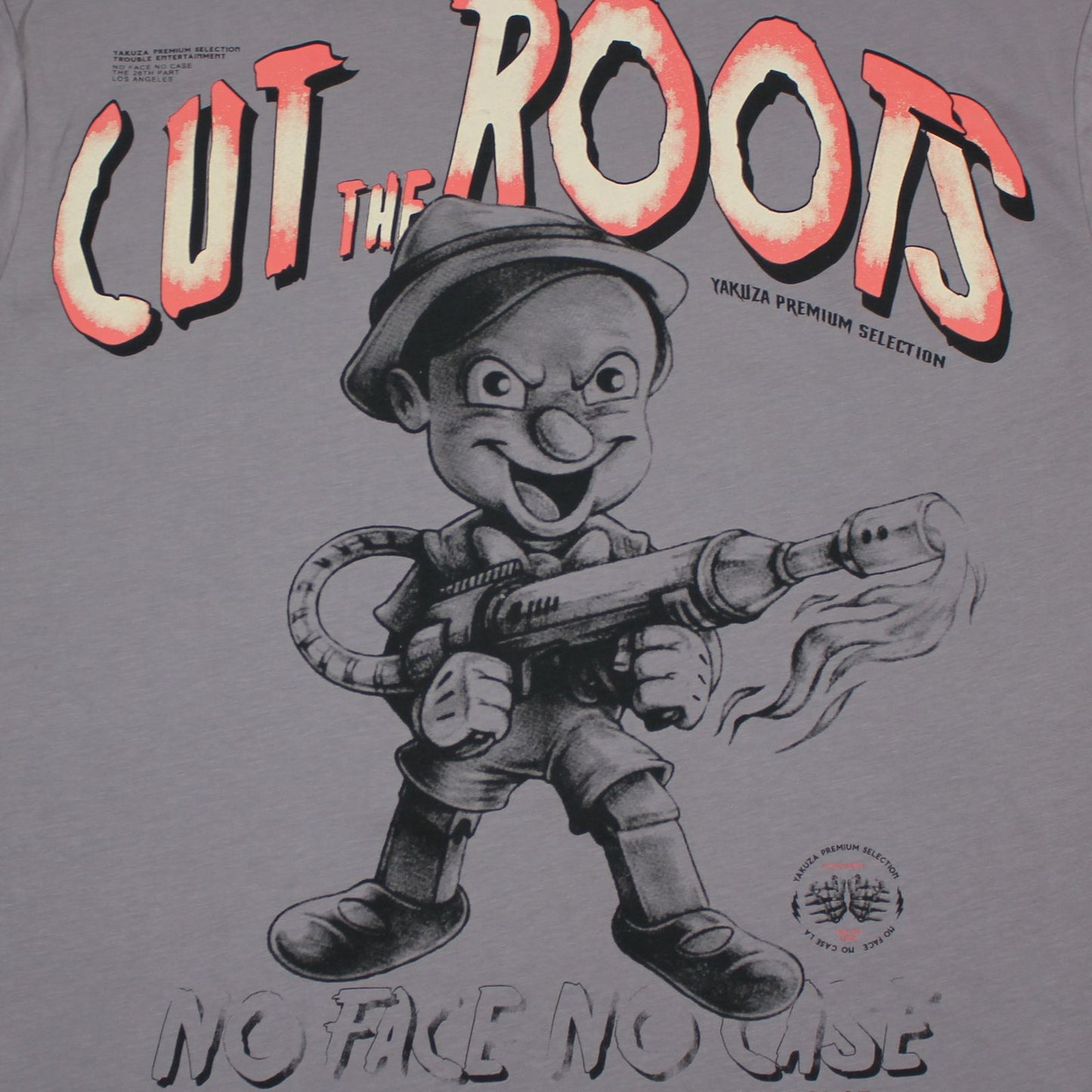 usgewaschen lila Yakuza Premium T-Shirt mit Rückenprint und Frontschriftzug