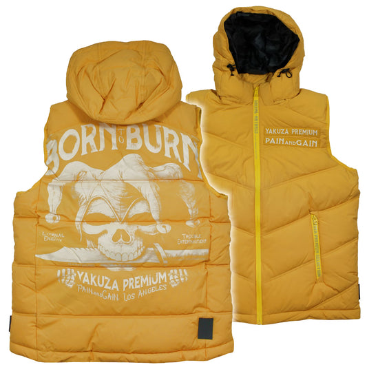 Yakuza Premium Herren Weste 3966 Gelb mit Kapuze
