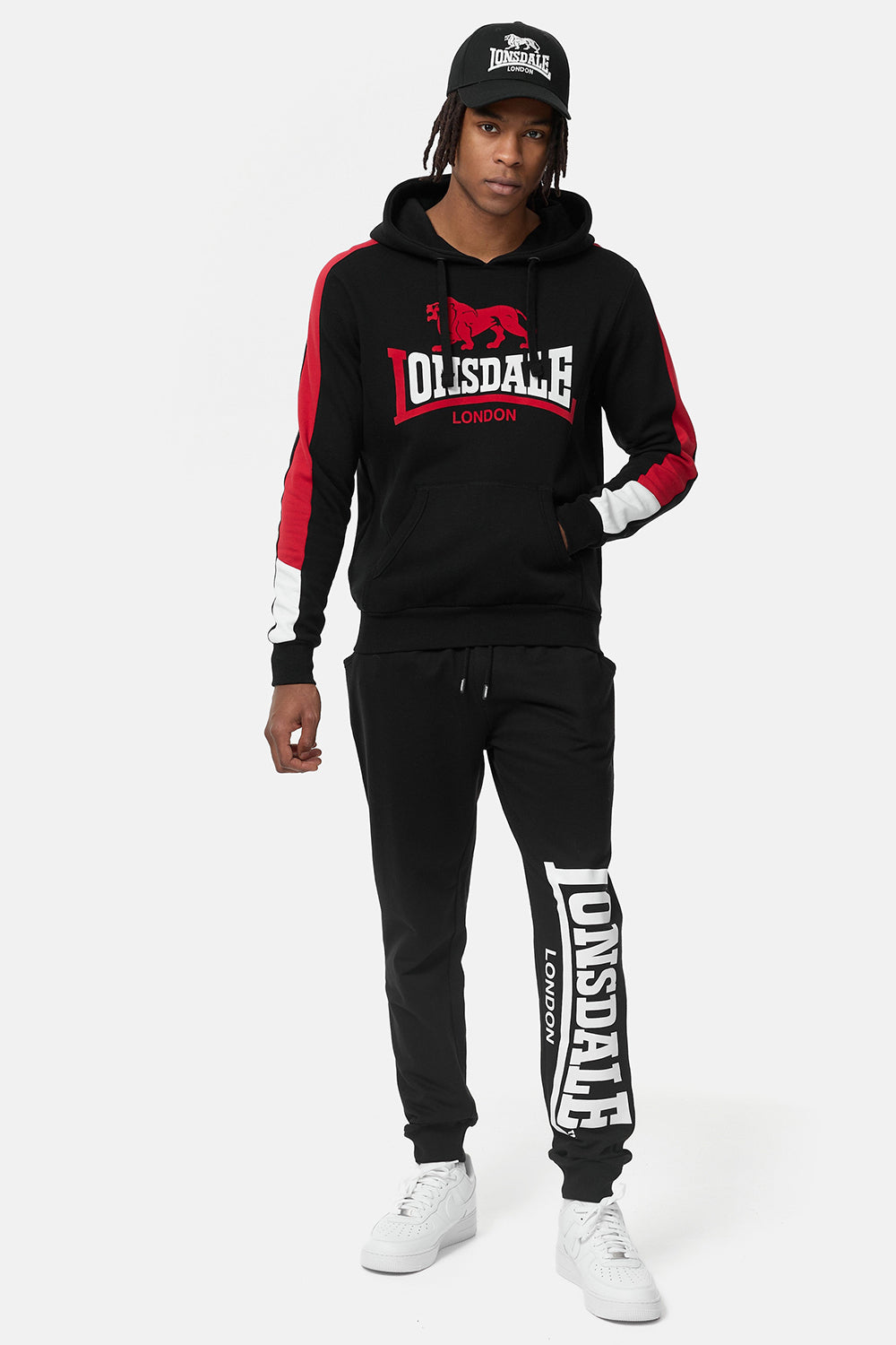 Lonsdale 117356 Kapuzenpullover Schwarz