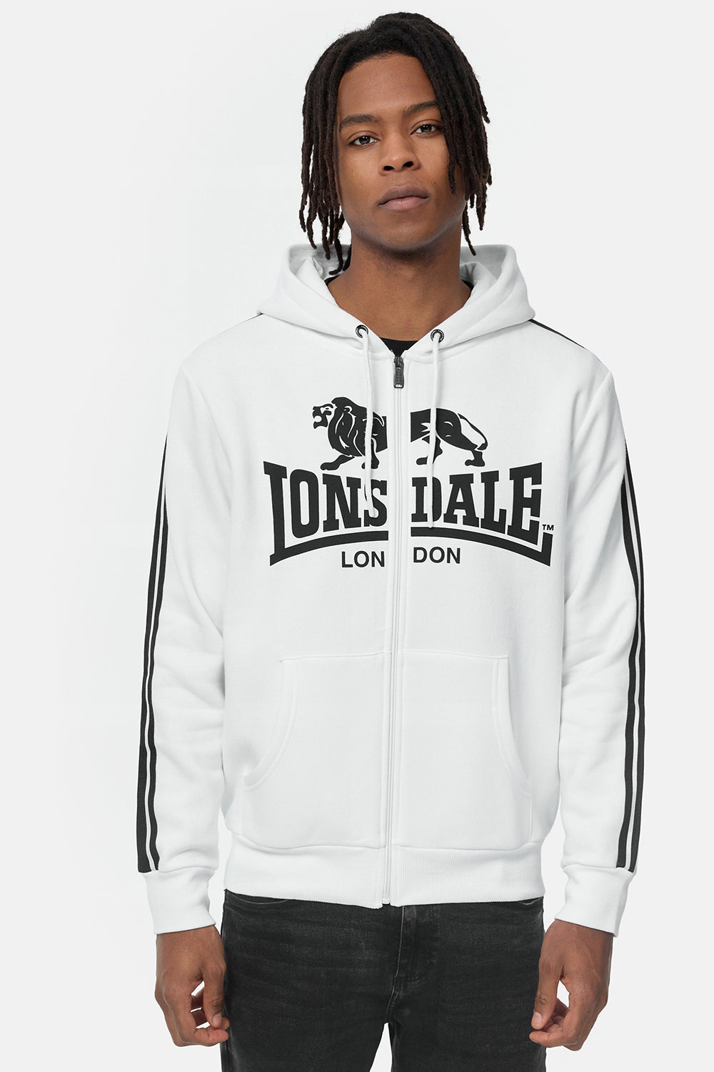 Lonsdale 114092 Selattyn Kapuzensweatjacke Weiss